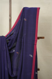 Blue Bengal Cotton Jamdani Saree - SRBBCJS170