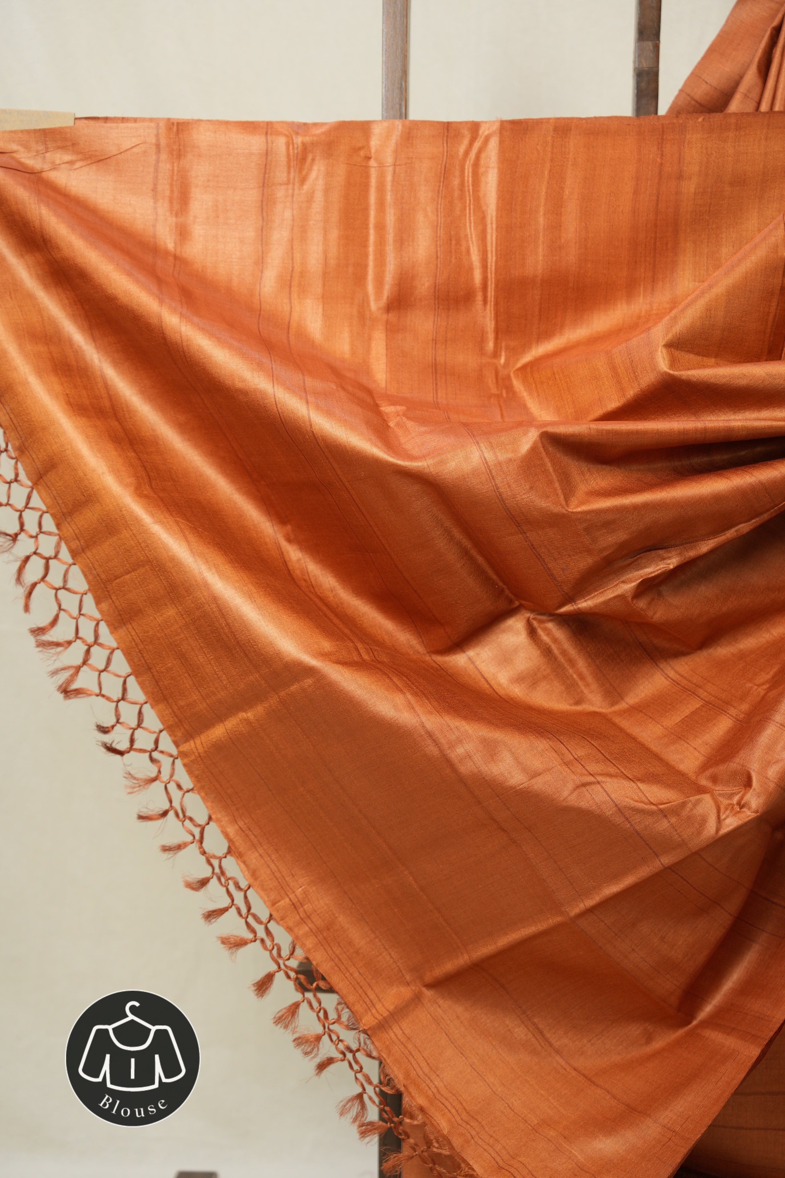 Brick Orange Tussar Silk Saree - SRBOTSS1772