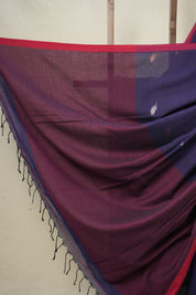 Blue Bengal Cotton Jamdani Saree - SRBBCJS170