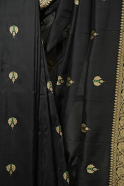 Black Banarasi Silk Saree - SRBBSS976