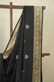 Black Banarasi Silk Saree - SRBBSS976