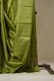 Green Tussar Silk Saree - SRGTSS1775