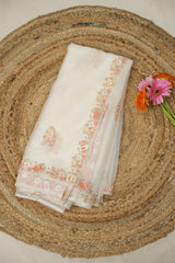 White Hand Embroidery Organza Sarees - SRWHMOS22