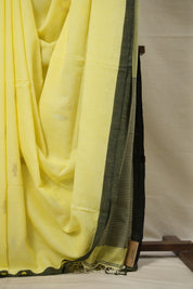 Pestle Yellow Bengal Cotton Jamdani Saree - SRPYBCJS167