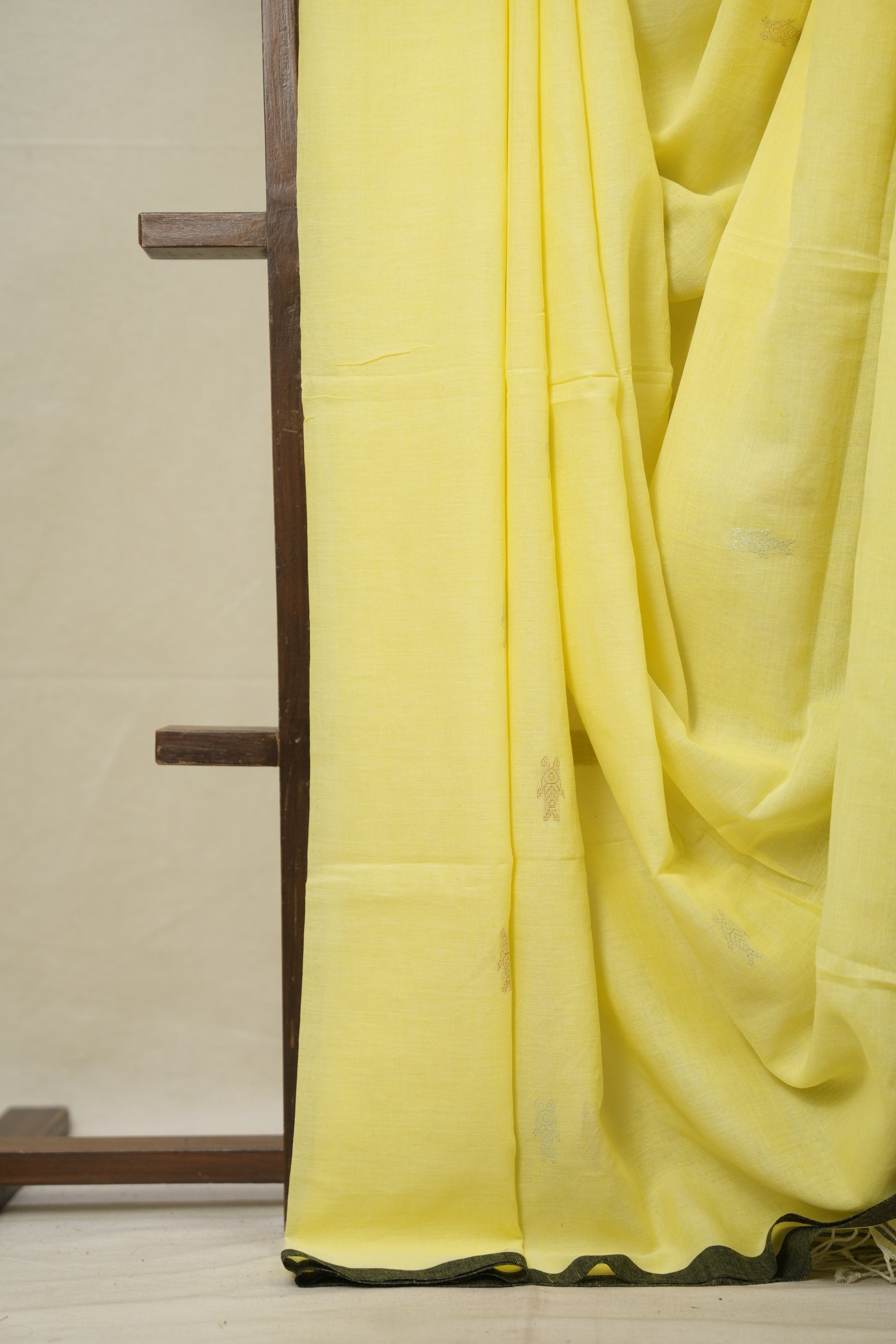 Pestle Yellow Bengal Cotton Jamdani Saree - SRPYBCJS167