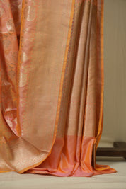 Dual Tone Peach Banarasi Silk Saree - SRDTPBSS972