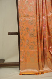 Dual Tone Peach Banarasi Silk Saree - SRDTPBSS972