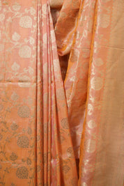 Dual Tone Peach Banarasi Silk Saree - SRDTPBSS972