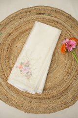 Pearl White Hand Embroidery Organza Sarees - SRPWHMOS04