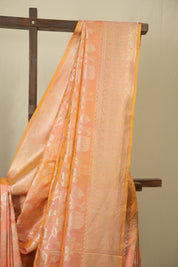 Dual Tone Peach Banarasi Silk Saree - SRDTPBSS972