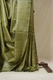 Sage Green Tussar Silk Saree - SRSGTSS1765