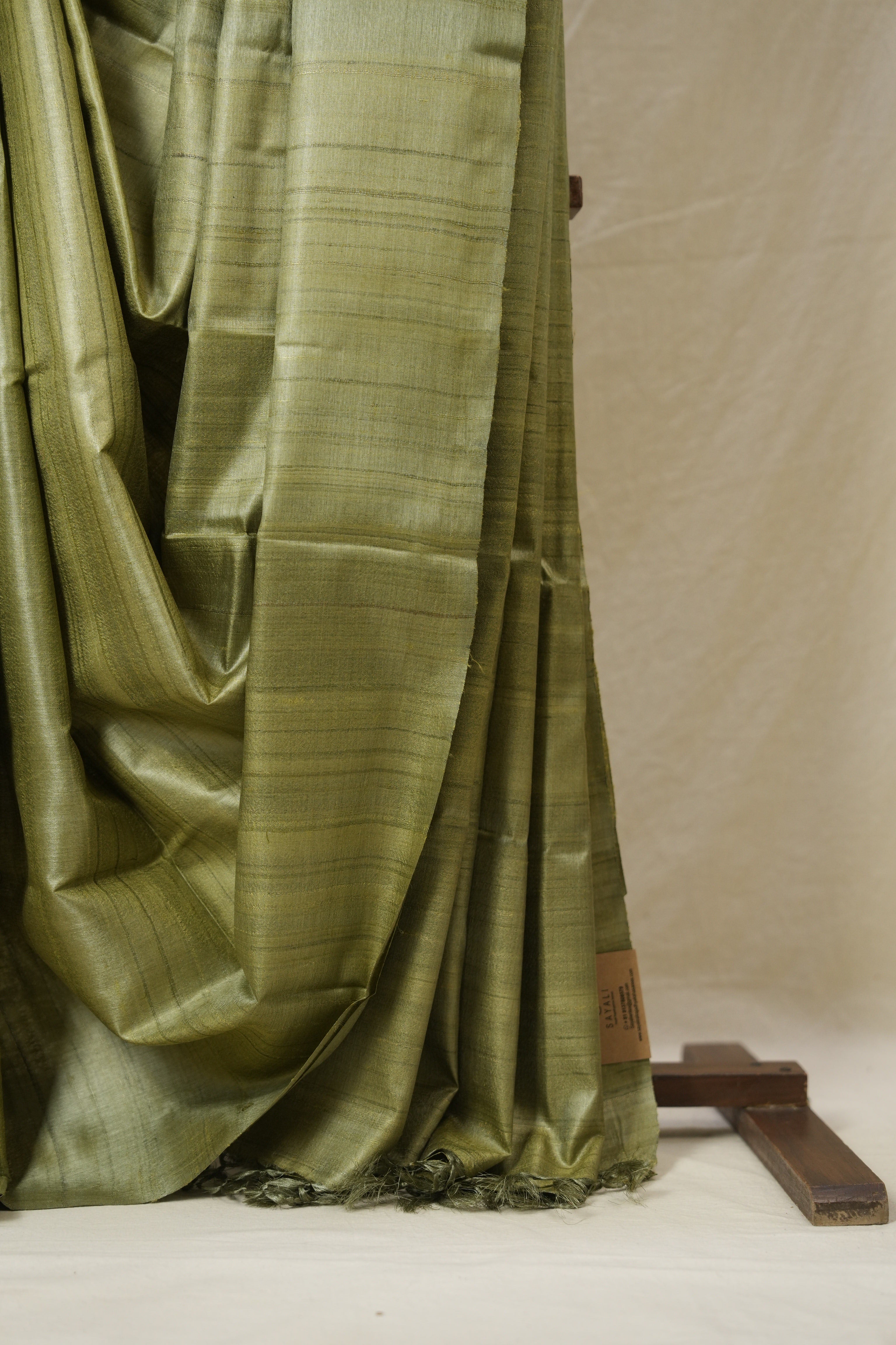 Sage Green Tussar Silk Saree - SRSGTSS1765