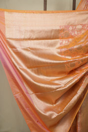 Dual Tone Peach Banarasi Silk Saree - SRDTPBSS972
