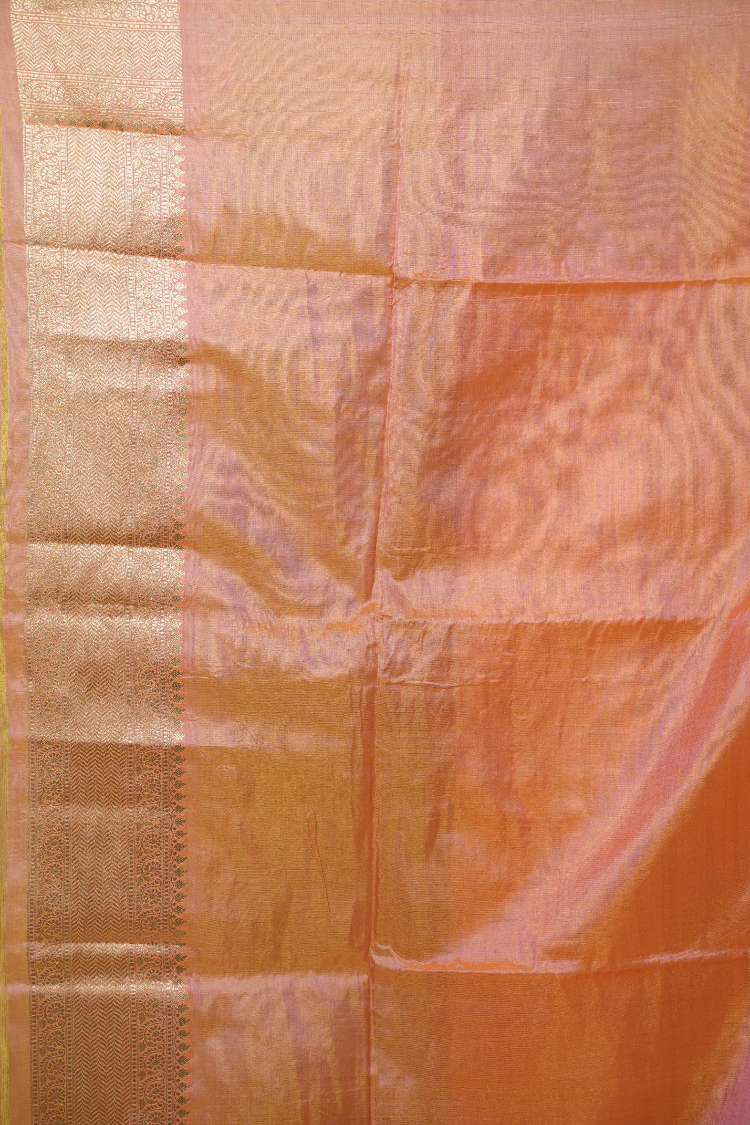 Dual Tone Peach Banarasi Silk Saree - SRDTPBSS972