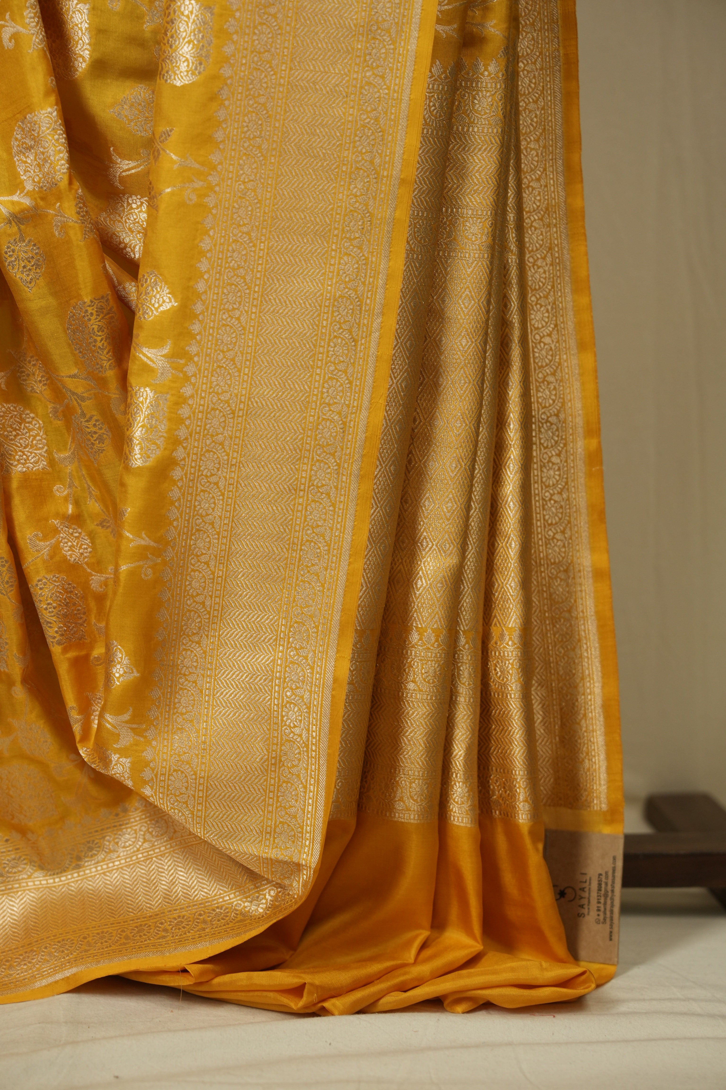 Yellow Banarasi Silk Saree - SRYBSS973
