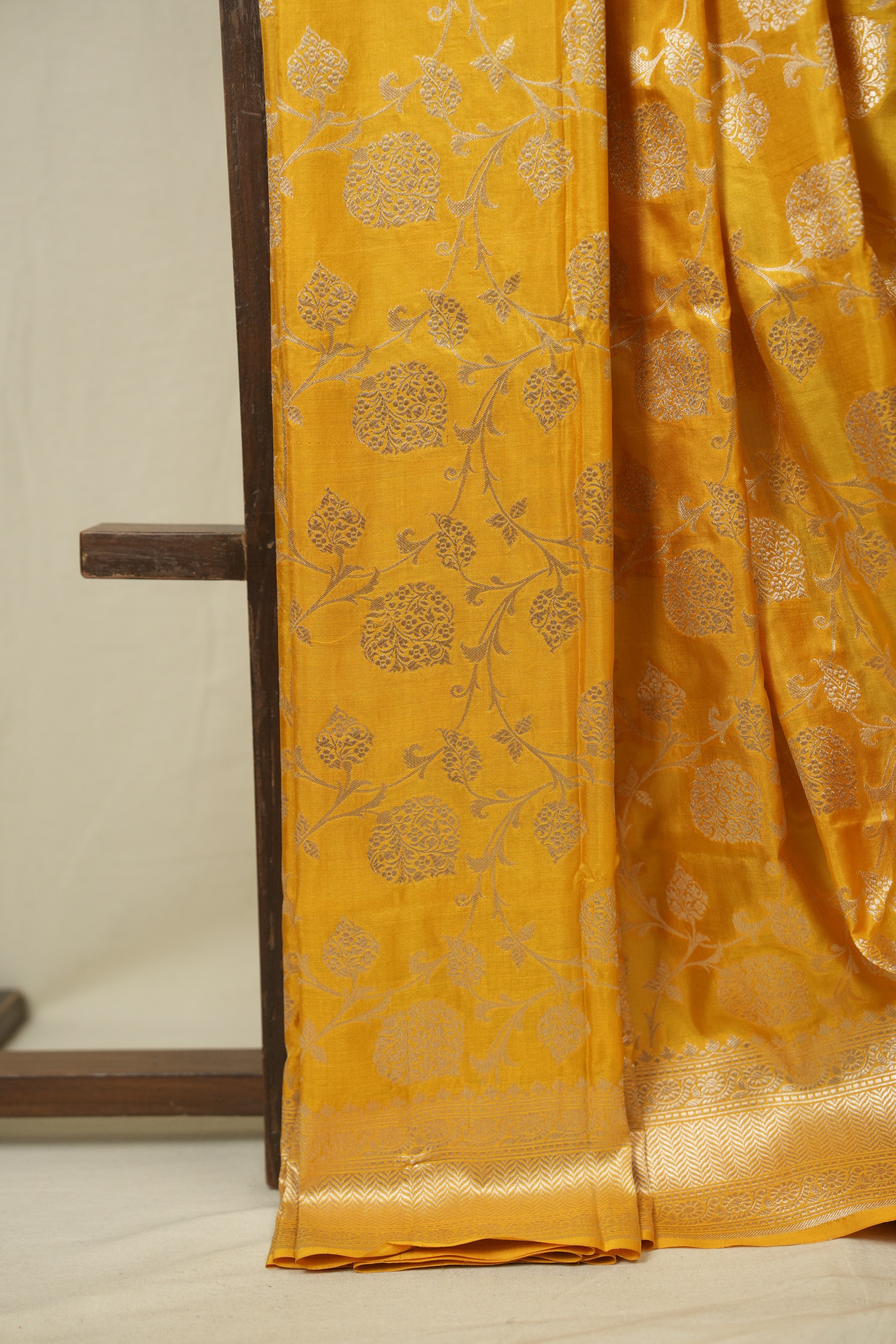 Yellow Banarasi Silk Saree - SRYBSS973