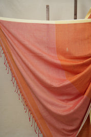 Pestle Orange Bengal Cotton Jamdani Saree - SRPOBCJS169