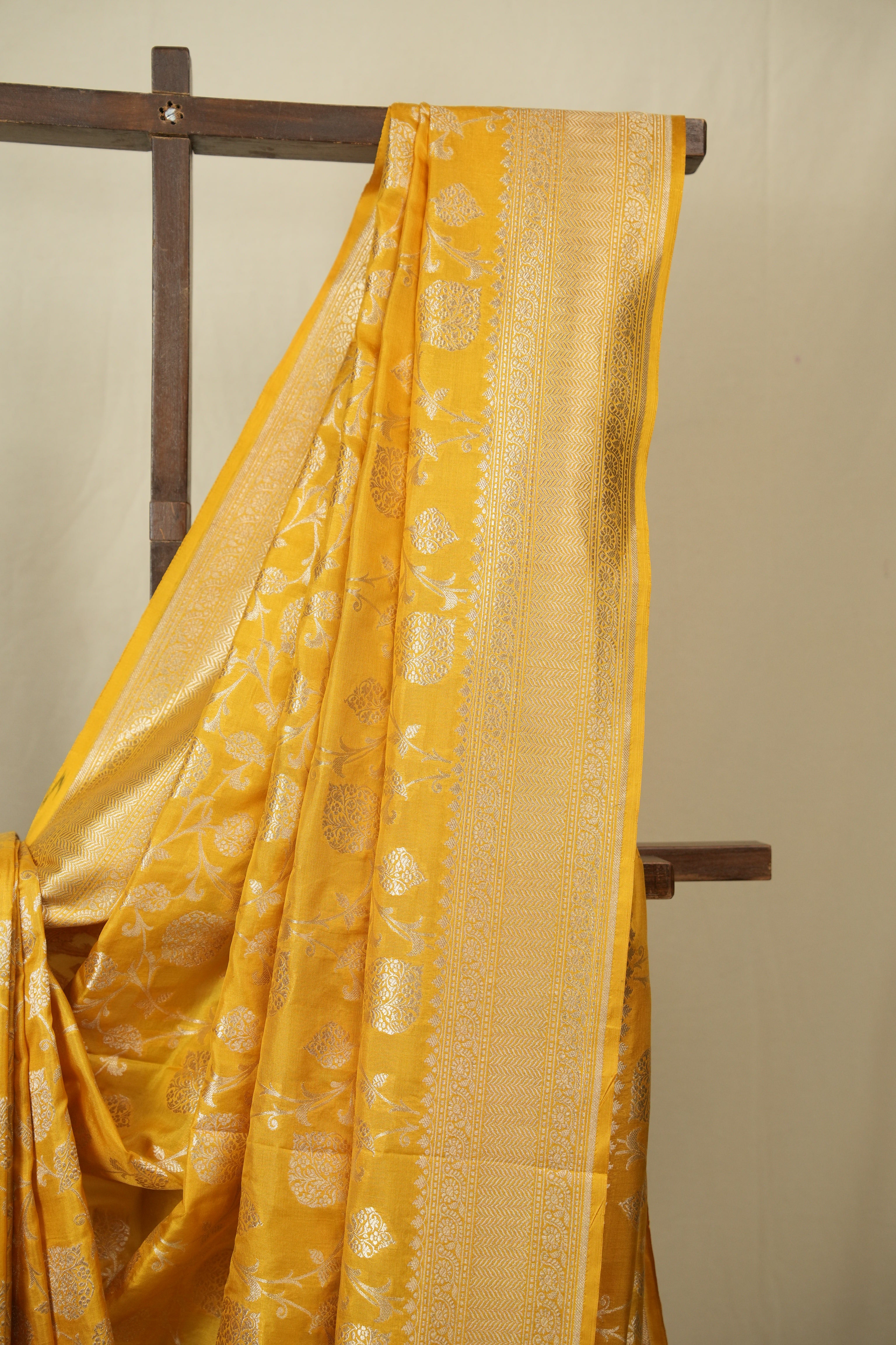 Yellow Banarasi Silk Saree - SRYBSS973