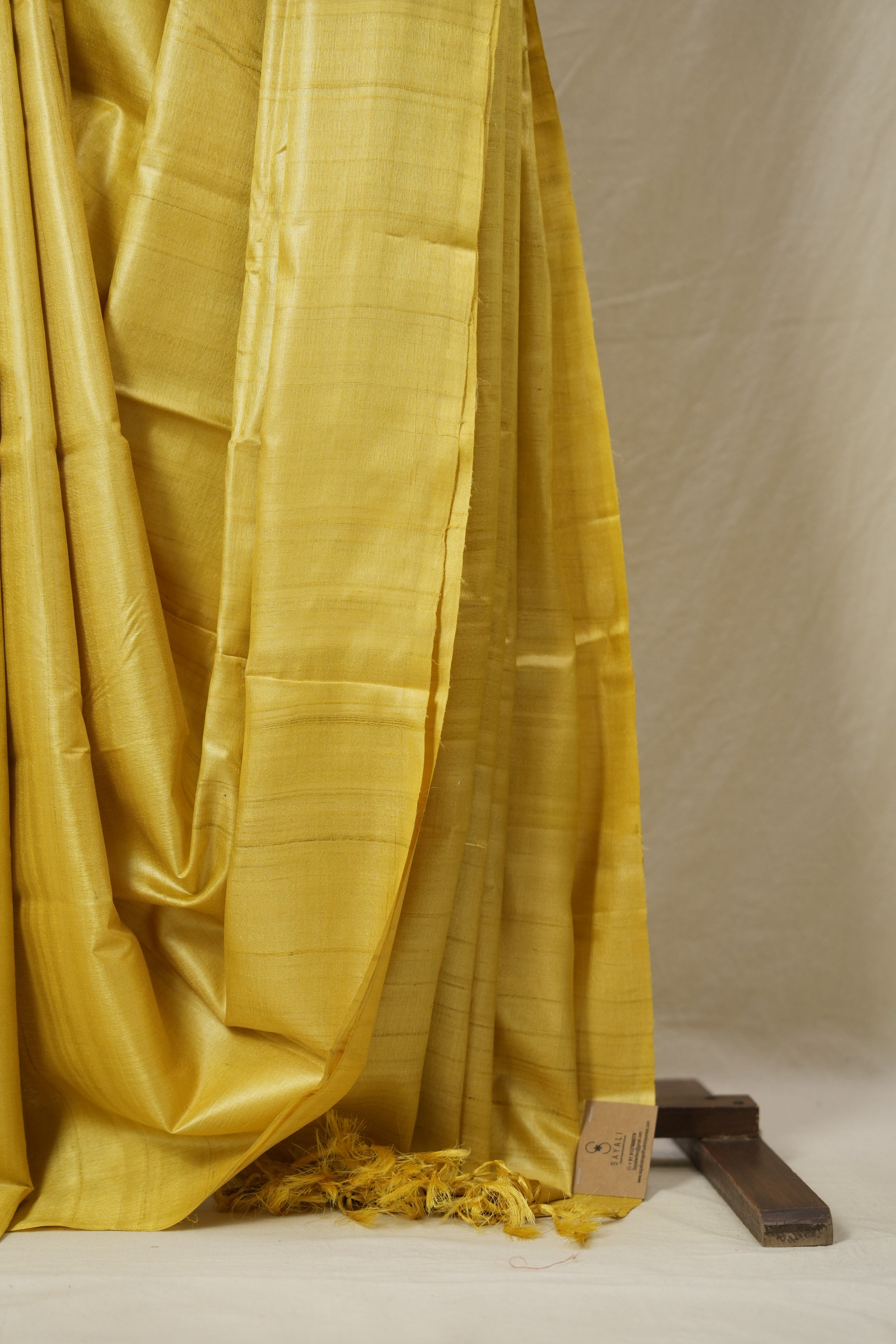 Yellow Tussar Silk Saree - SRYTSS1773
