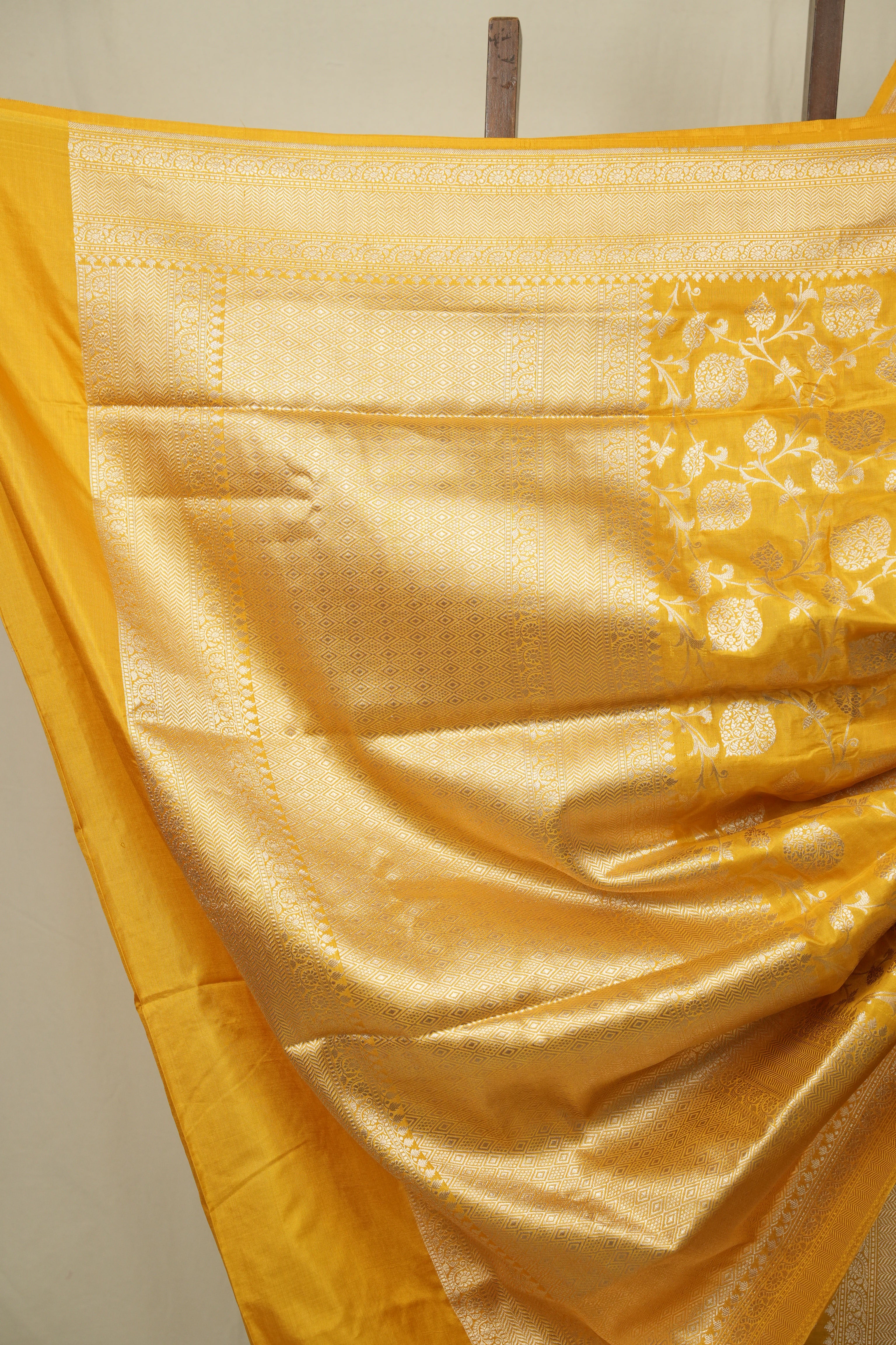 Yellow Banarasi Silk Saree - SRYBSS973