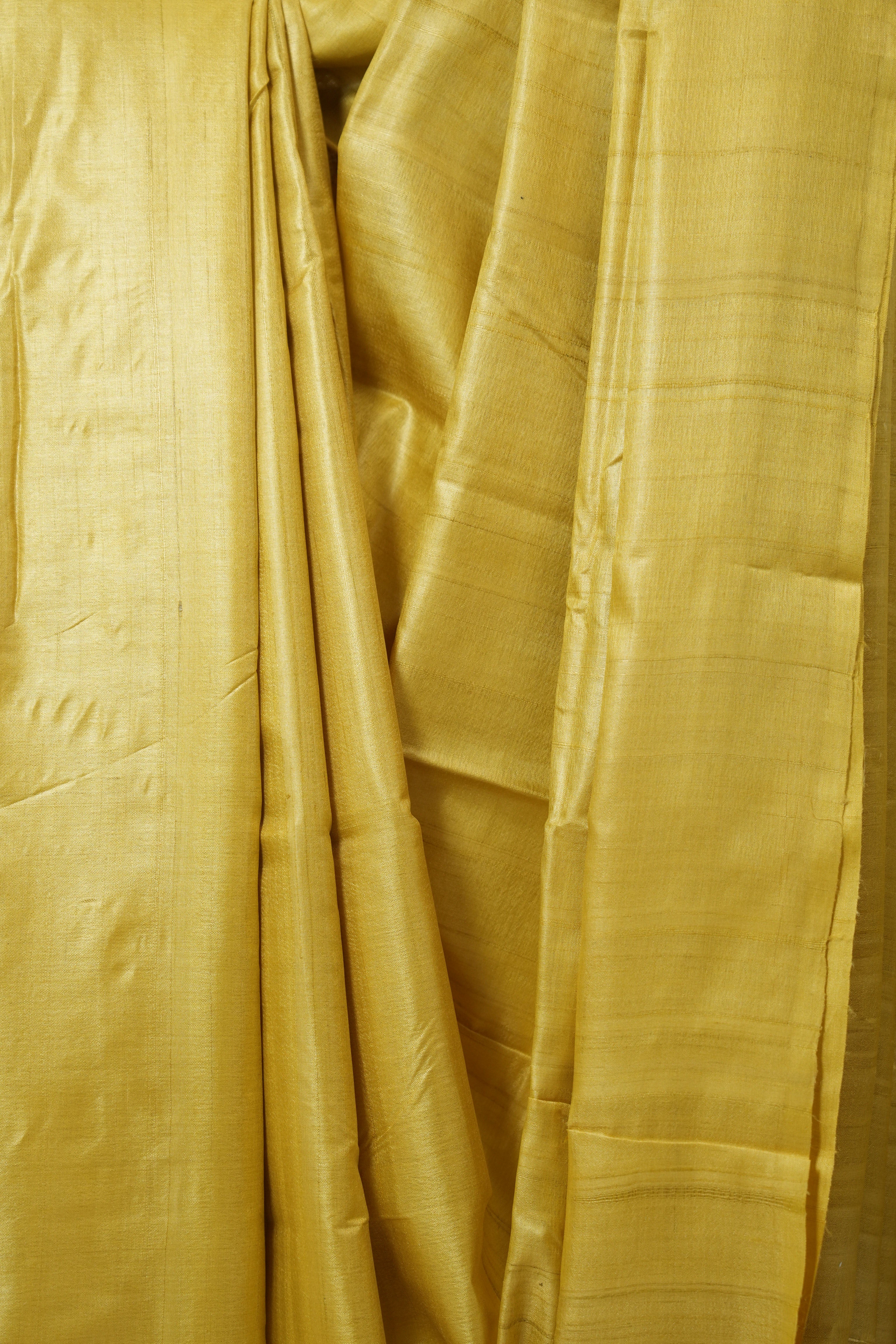 Yellow Tussar Silk Saree - SRYTSS1773