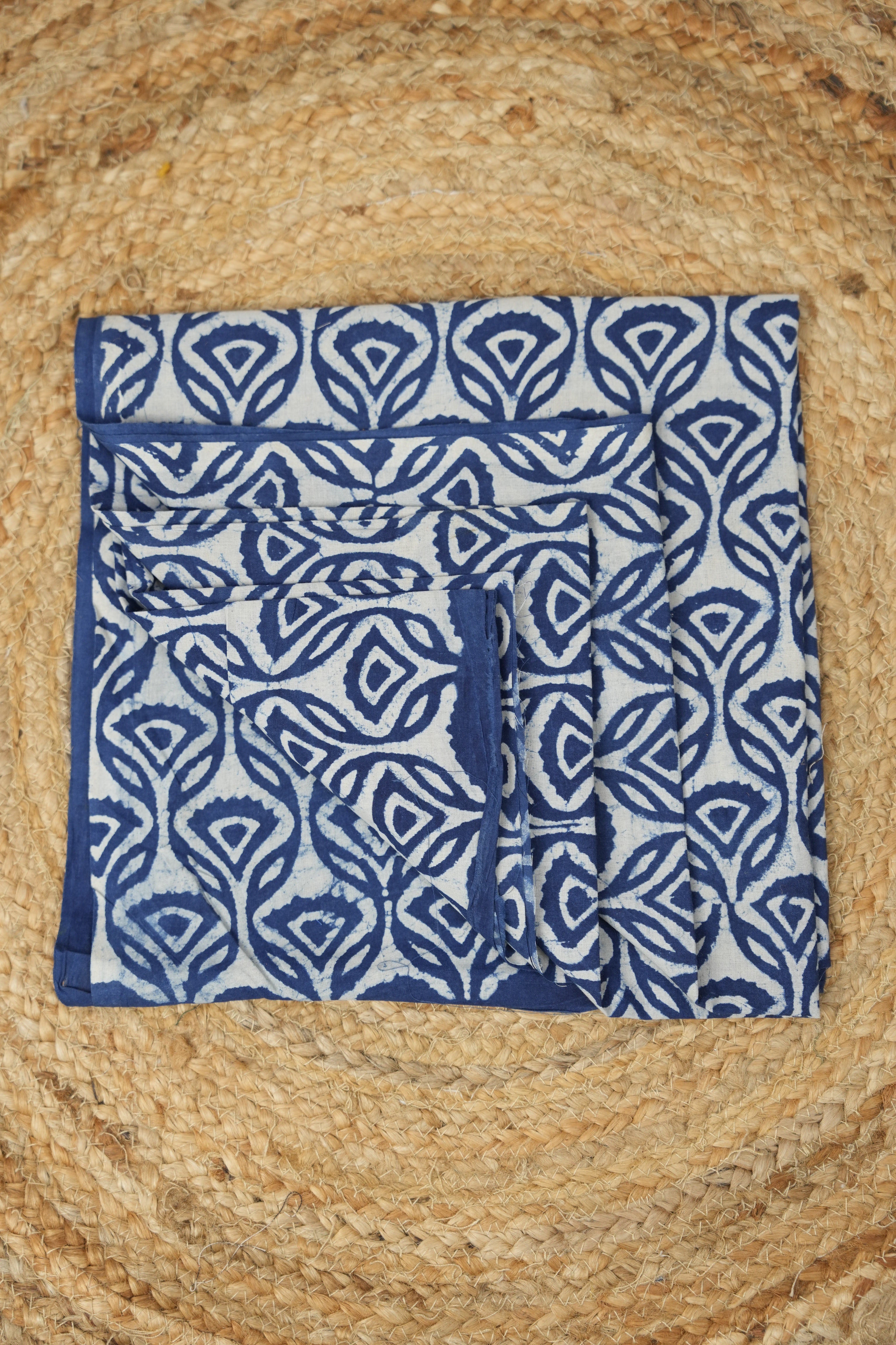 Hand Block Print Cotton Blouse Piece Set - SRCBPS03