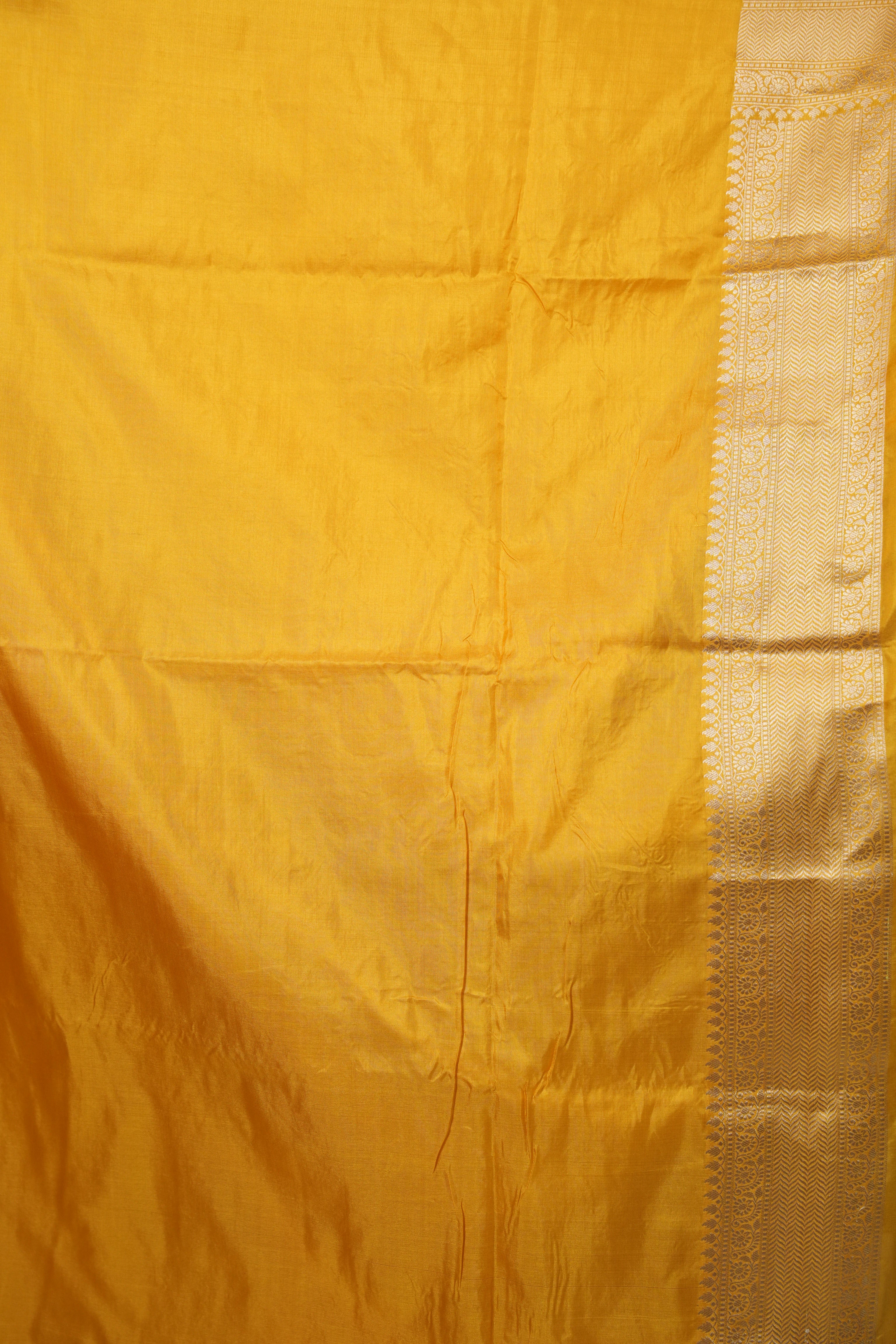 Yellow Banarasi Silk Saree - SRYBSS973