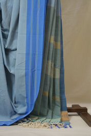 Powder Blue Cotton Ilkal Saree - SRPBCIS960