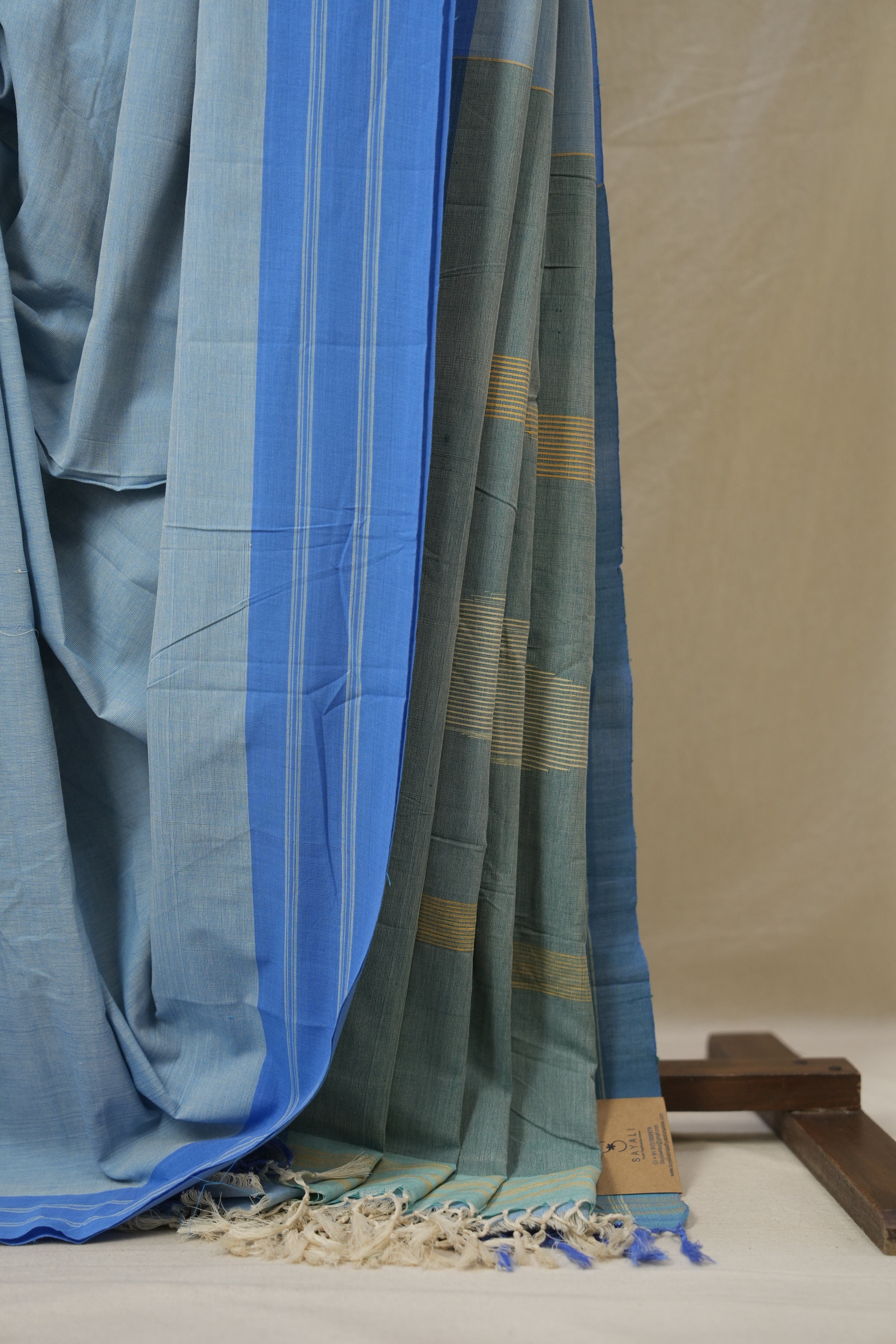 Powder Blue Cotton Ilkal Saree - SRPBCIS960