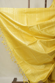 Yellow Tussar Silk Saree - SRYTSS1773