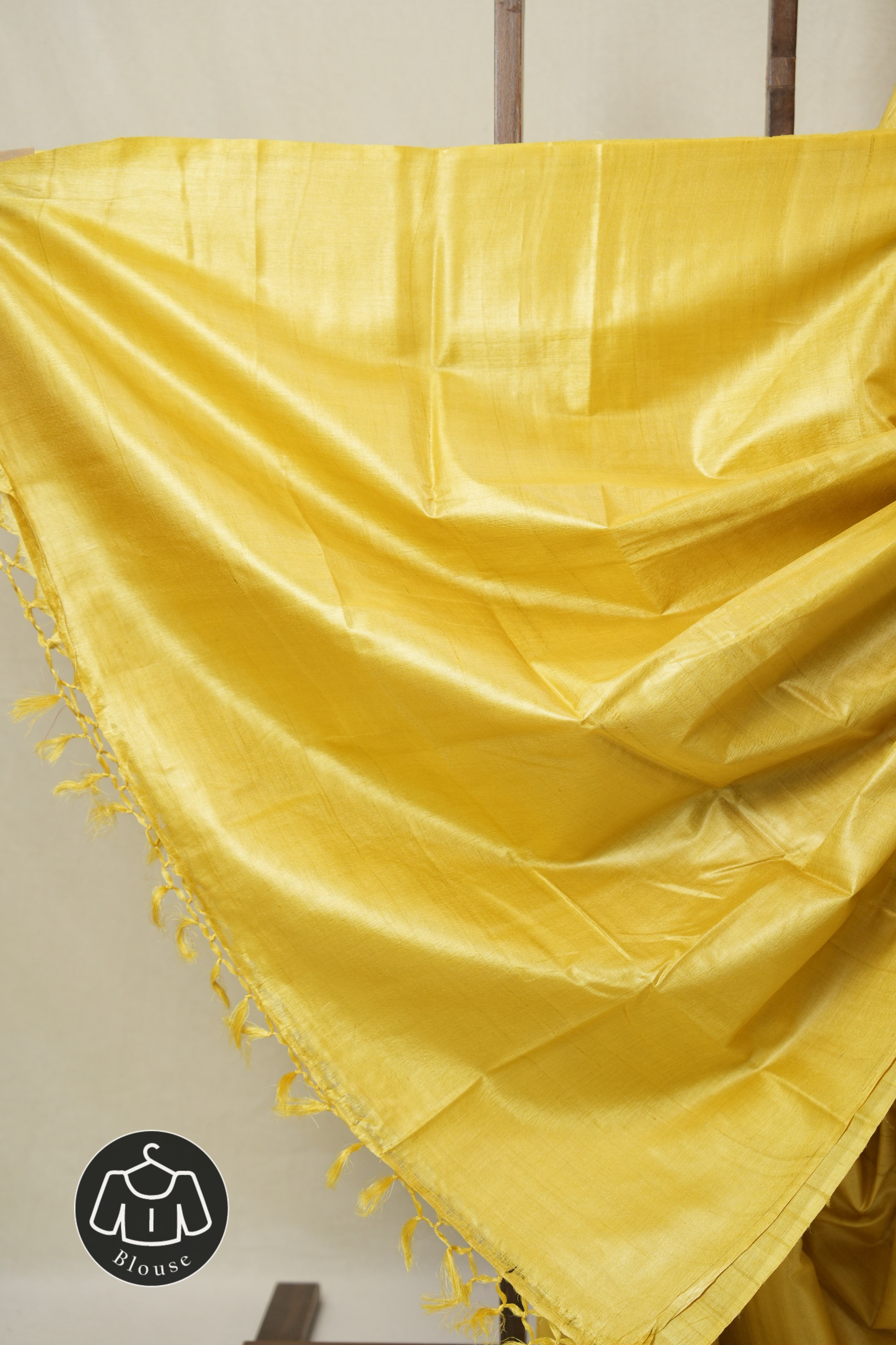 Yellow Tussar Silk Saree - SRYTSS1773