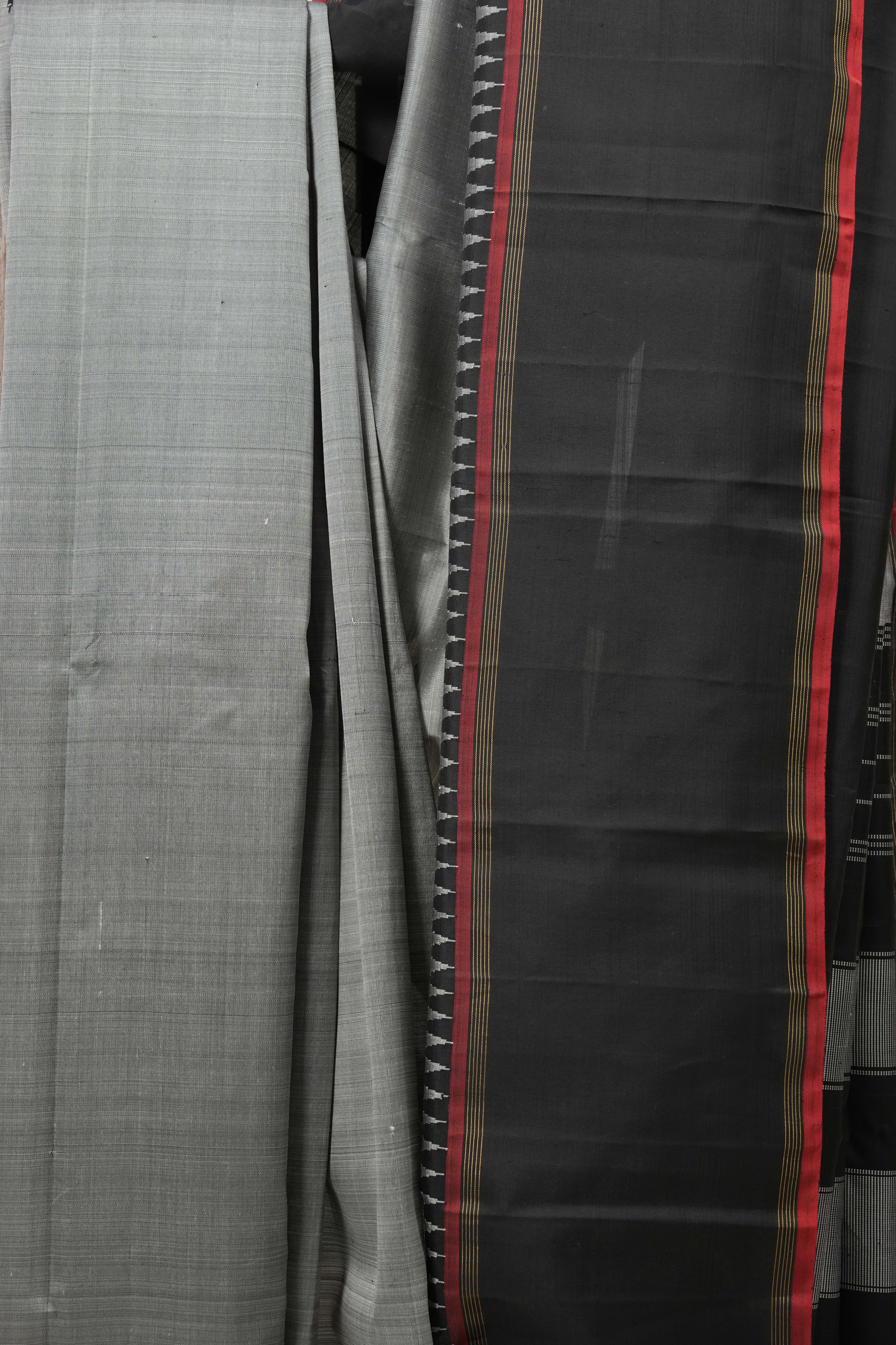 Grey Kanjivaram Silk Saree - SRGKSS60