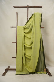 Pista Green Bengal Cotton Jamdani Saree - SRPGBCJS166