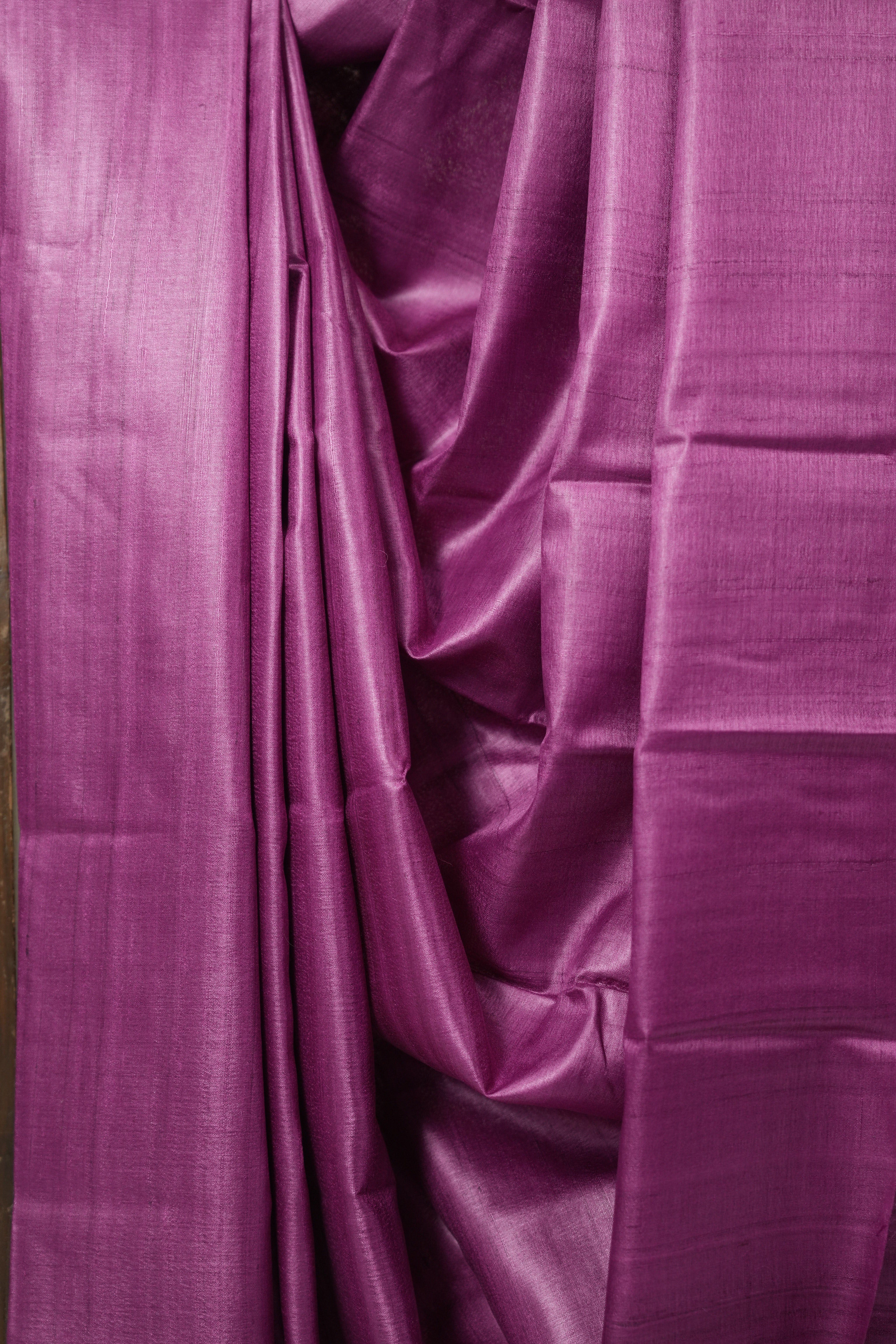 Purple Tussar Silk Saree - SRPTSS1774