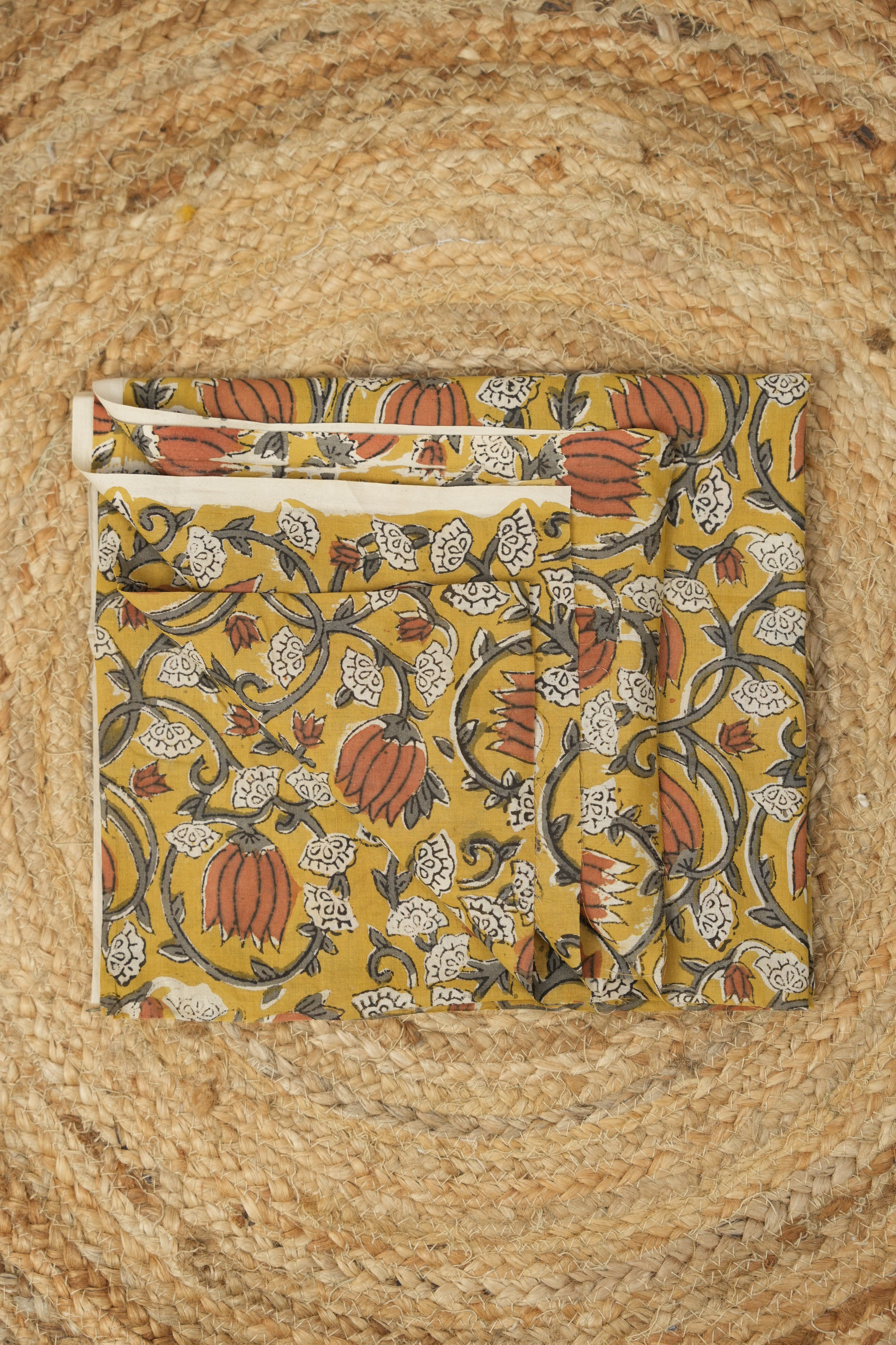 Hand Block Print Cotton Blouse Piece Set - SRCBPS07