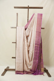 Beige Tussar Silk Saree - SRBTSS1779