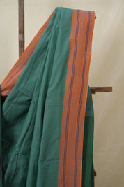 Sea Green Stripes Cotton Ilkal Saree - SRSGCIS958