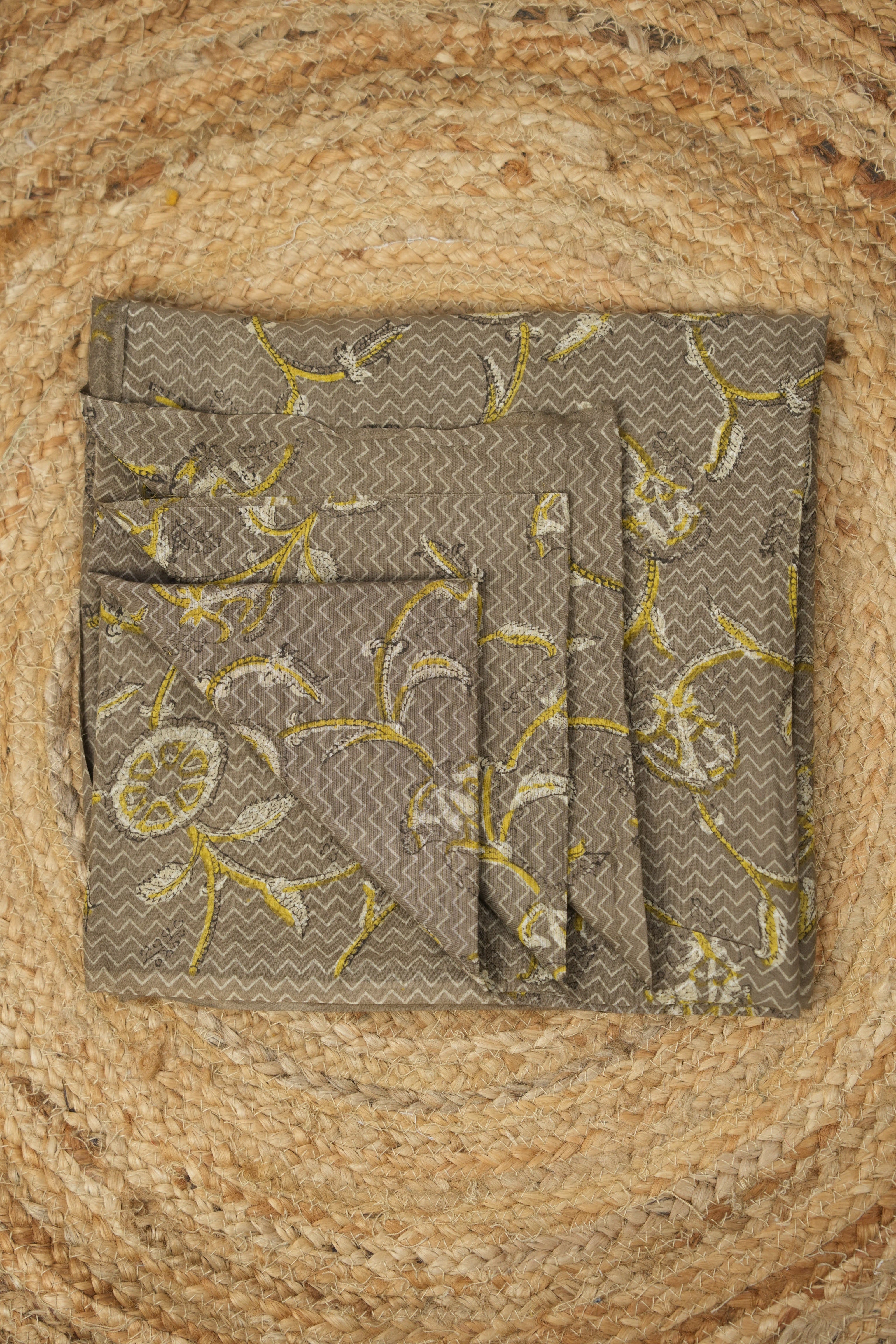 Hand Block Print Cotton Blouse Piece Set - SRCBPS02