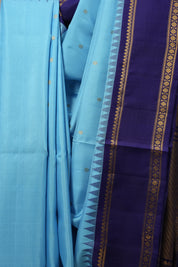 Sky Blue Gadwal Silk Saree - SRSBGSS433