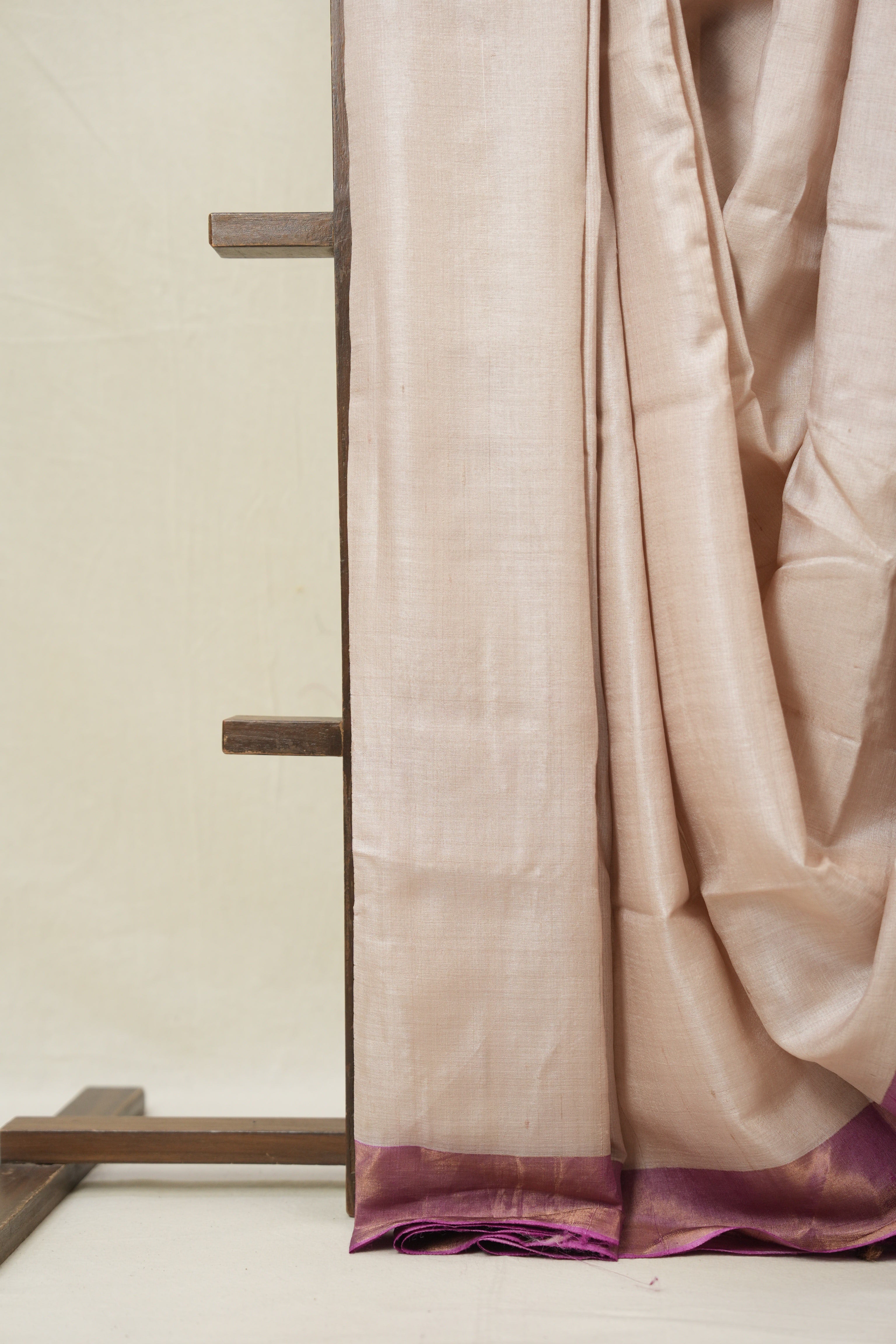 Beige Tussar Silk Saree - SRBTSS1779