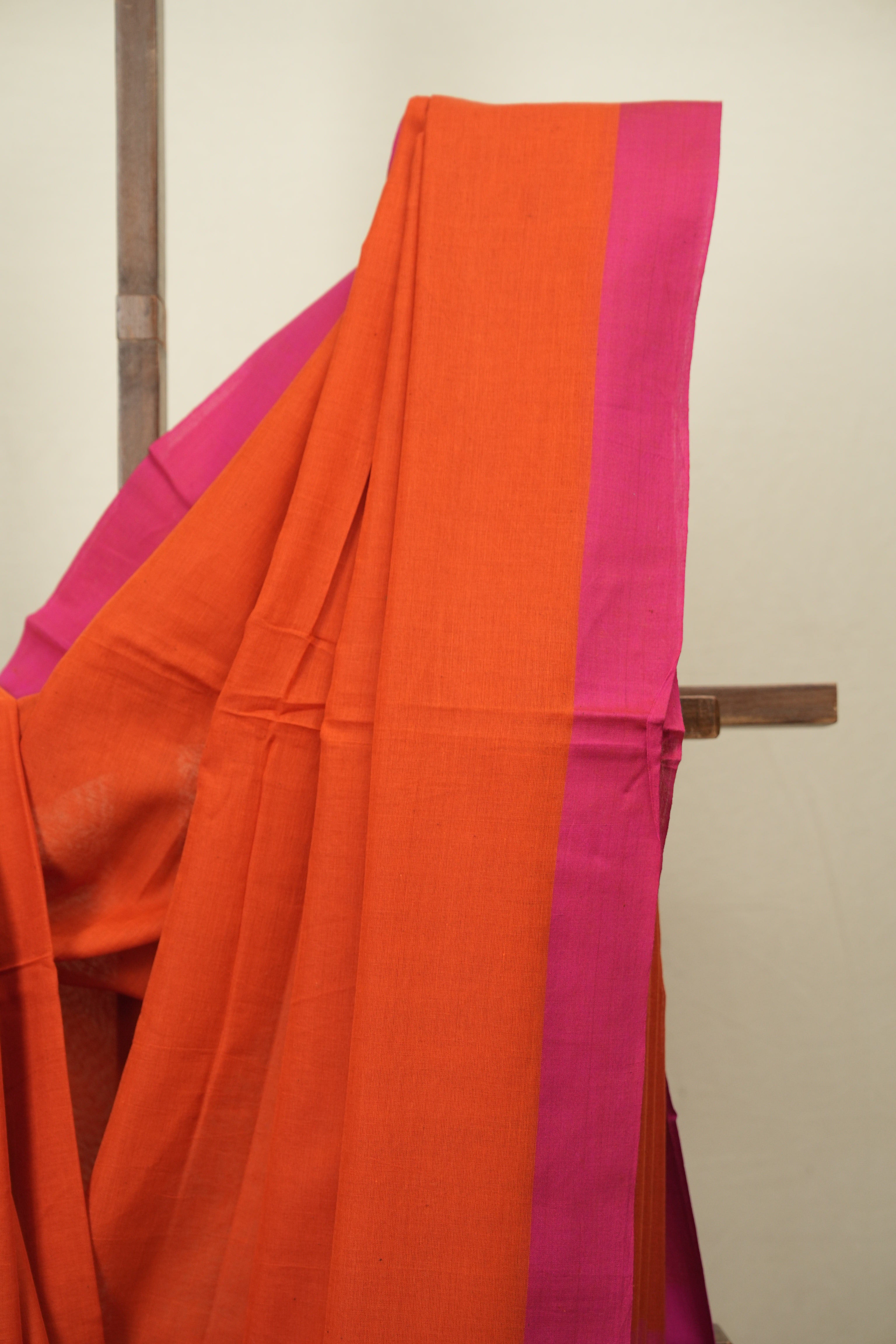 Orange Bengal Cotton Saree - SROBCS192