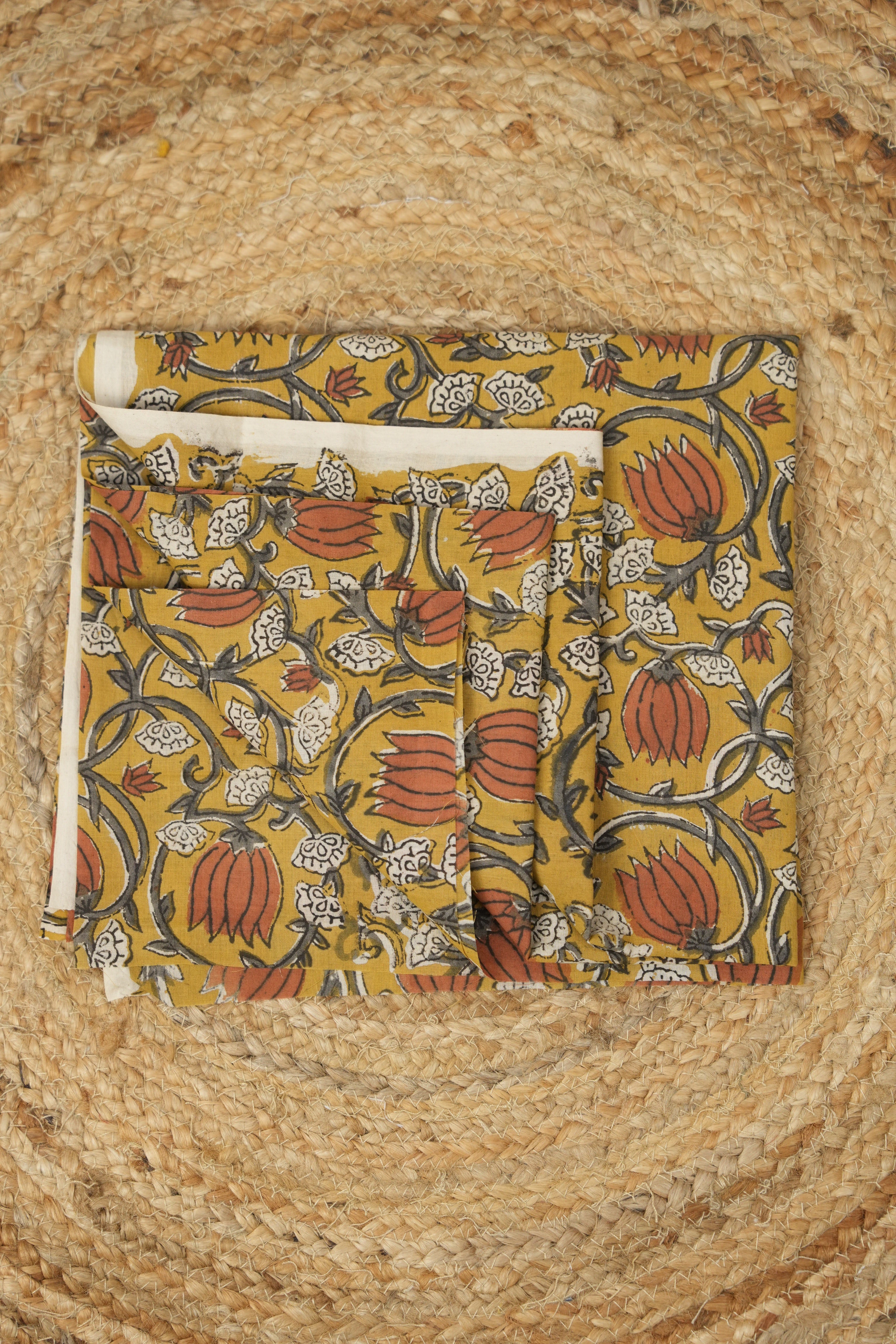 Hand Block Print Cotton Blouse Piece Set - SRCBPS05