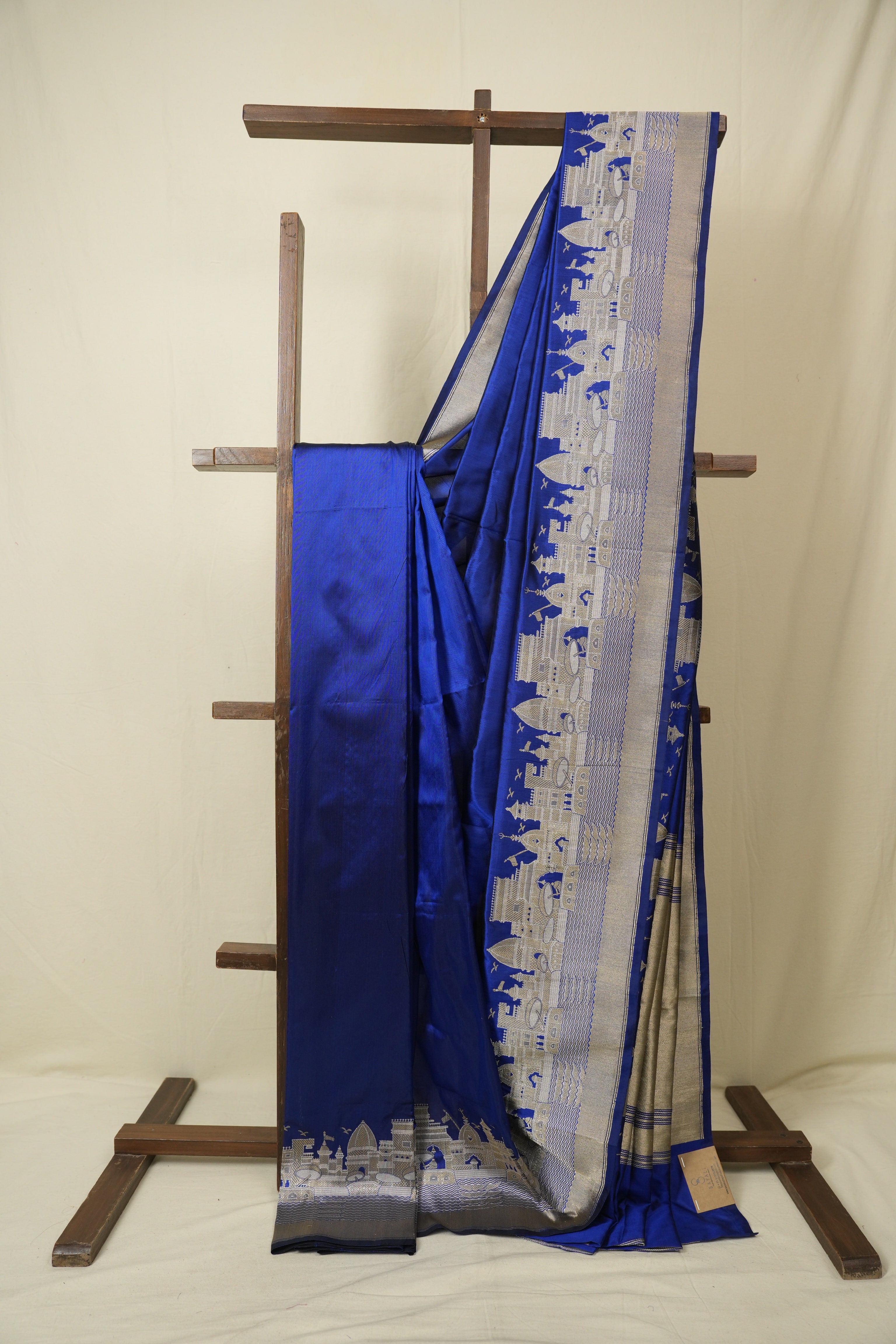Navy Blue Banarasi Silk Saree - SRNBBSS980