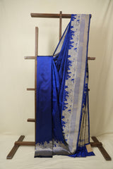 Navy Blue Banarasi Silk Saree - SRNBBSS980