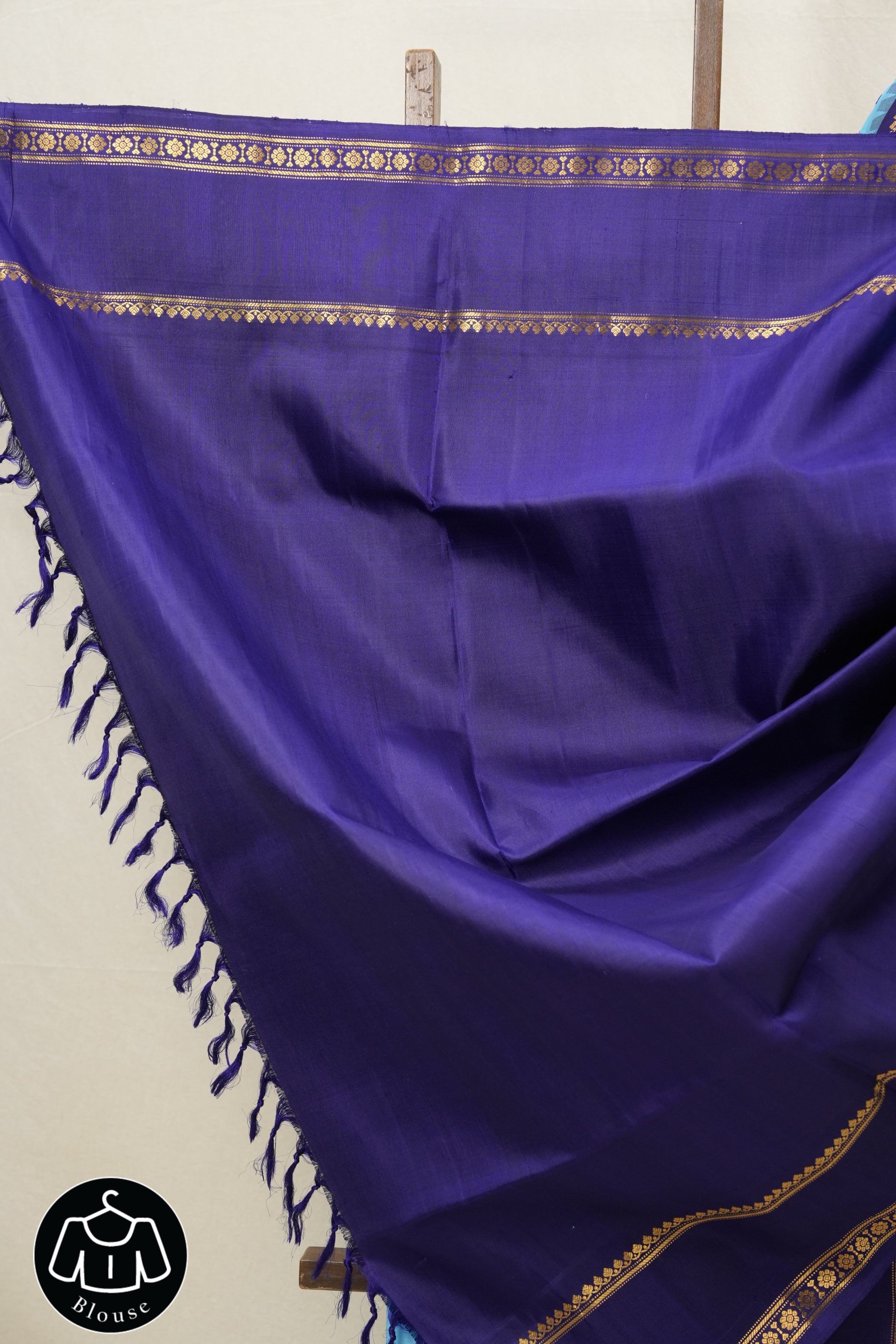 Sky Blue Gadwal Silk Saree - SRSBGSS433