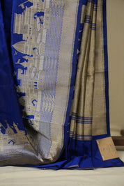 Navy Blue Banarasi Silk Saree - SRNBBSS980