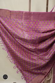 Beige Tussar Silk Saree - SRBTSS1779