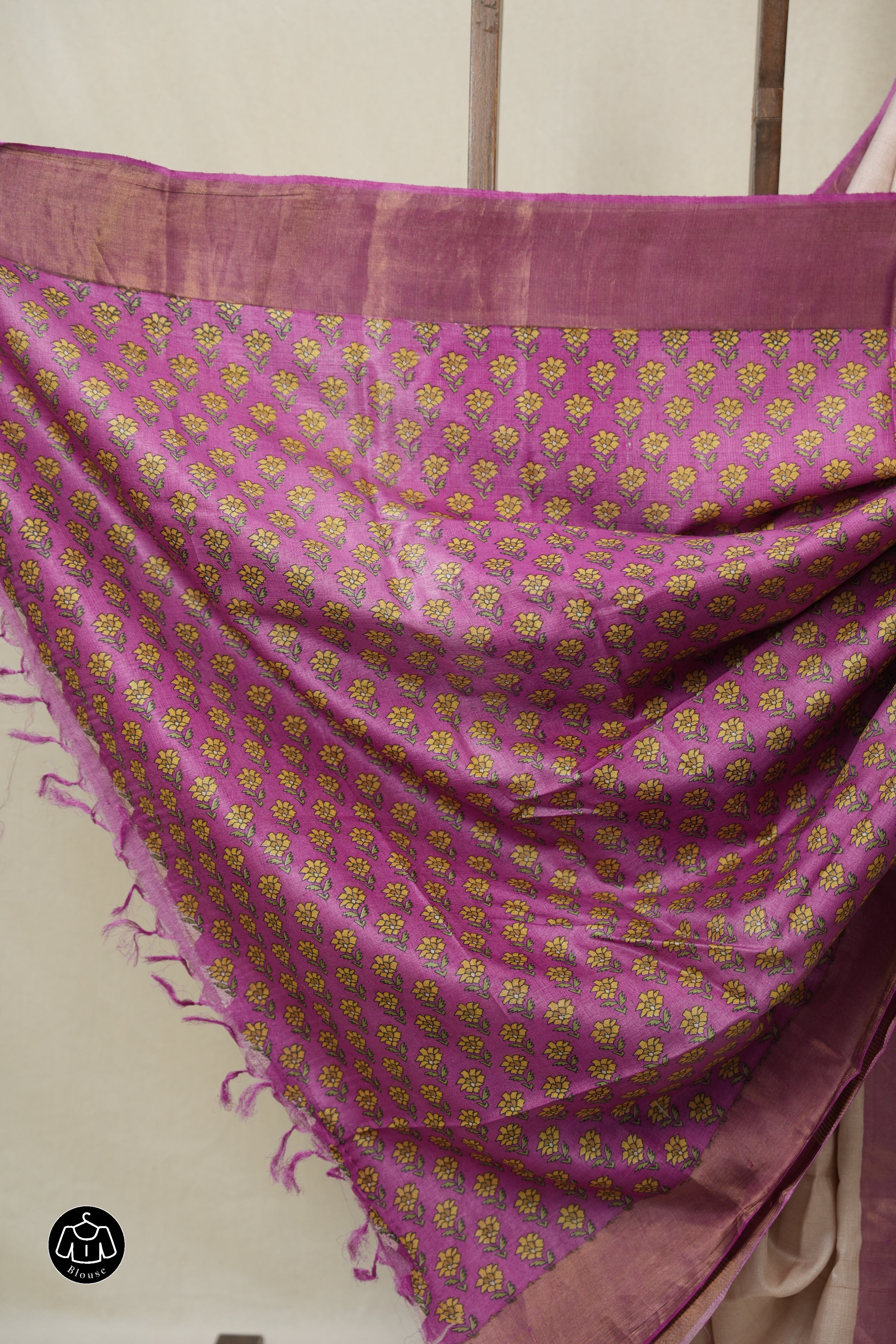 Beige Tussar Silk Saree - SRBTSS1779