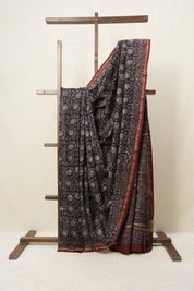 Black HBP Cotton Silk Saree With Chanderi Border - SRBCSS1238