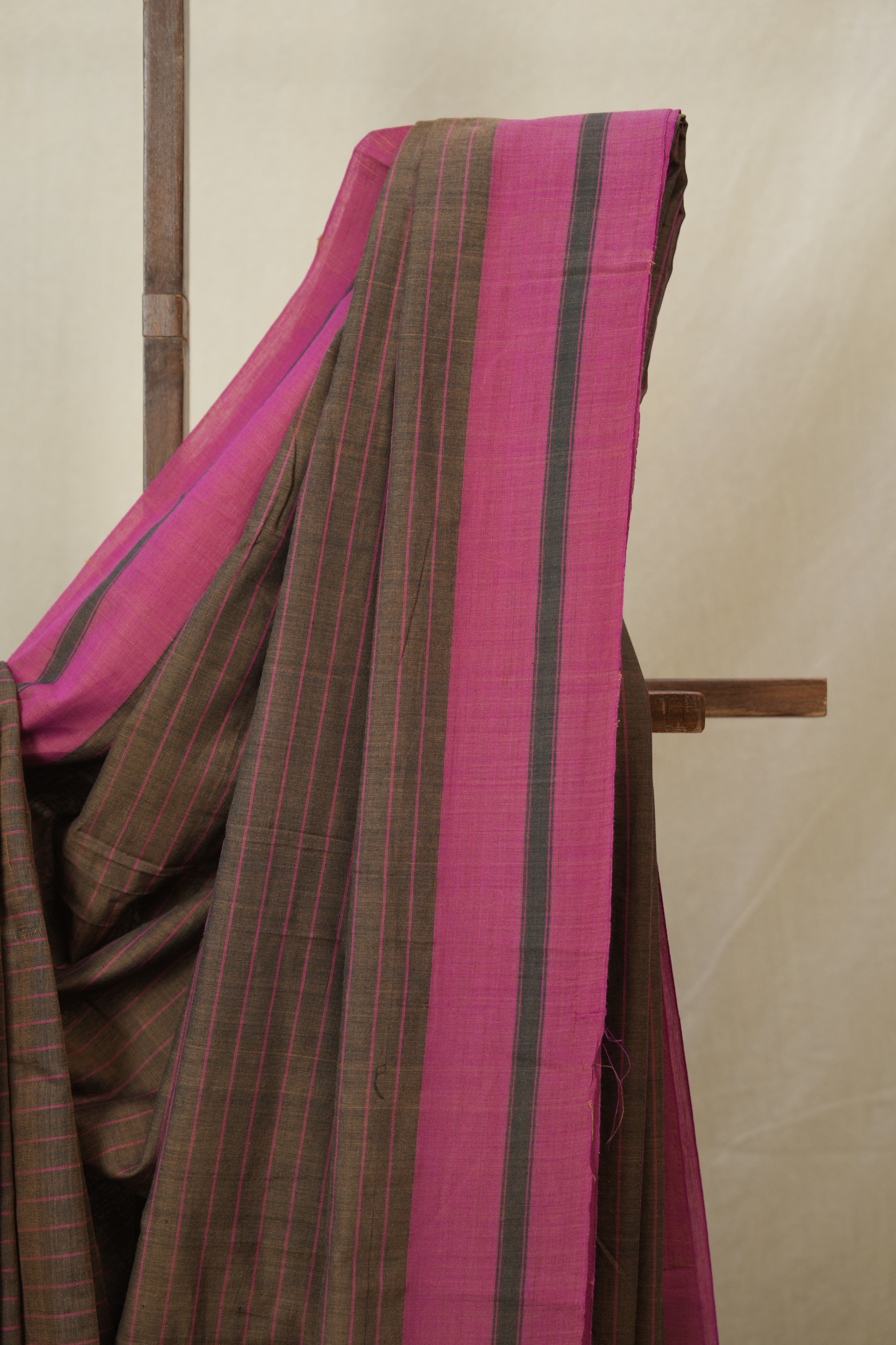 Brown Stripes Cotton Ilkal Saree - SRBSCIS957